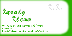 karoly klemm business card